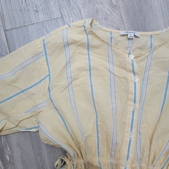 Madewell Drawstring-Waist Shirt in Atlantic Stripe S - Picture 5 of 12